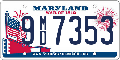 MD license plate 9MD7353