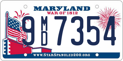 MD license plate 9MD7354