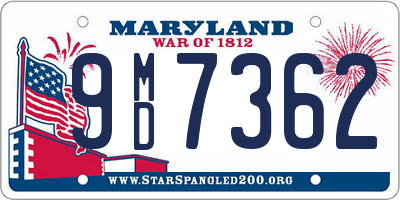 MD license plate 9MD7362