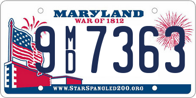 MD license plate 9MD7363