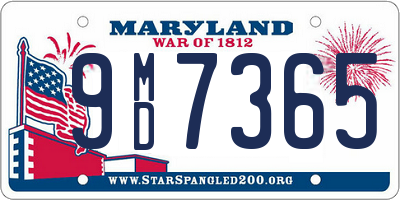 MD license plate 9MD7365