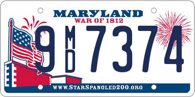 MD license plate 9MD7374