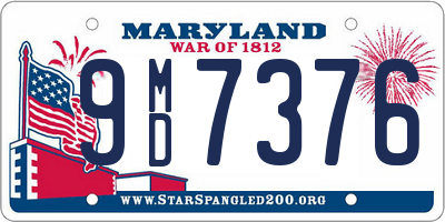 MD license plate 9MD7376