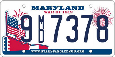 MD license plate 9MD7378