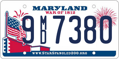 MD license plate 9MD7380