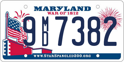 MD license plate 9MD7382