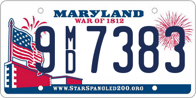 MD license plate 9MD7383