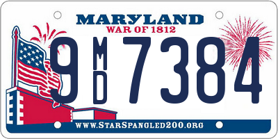 MD license plate 9MD7384