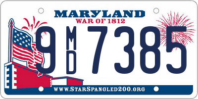 MD license plate 9MD7385