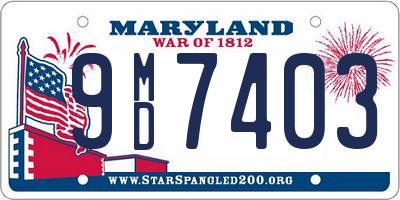 MD license plate 9MD7403