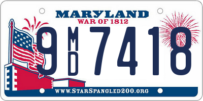 MD license plate 9MD7418