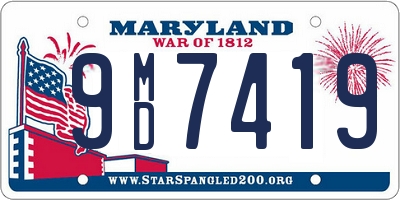 MD license plate 9MD7419