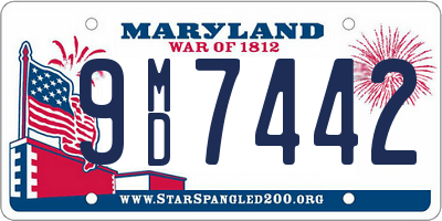 MD license plate 9MD7442