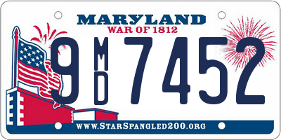 MD license plate 9MD7452