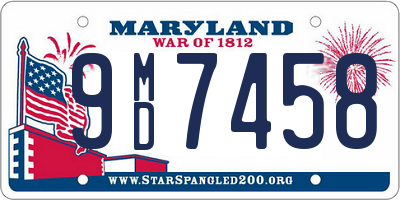 MD license plate 9MD7458