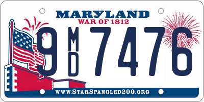 MD license plate 9MD7476