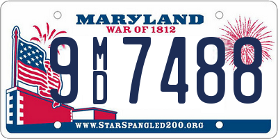 MD license plate 9MD7488