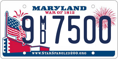 MD license plate 9MD7500