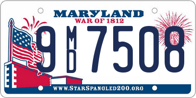 MD license plate 9MD7508