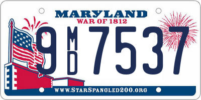 MD license plate 9MD7537