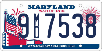 MD license plate 9MD7538