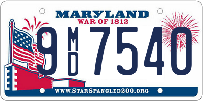 MD license plate 9MD7540