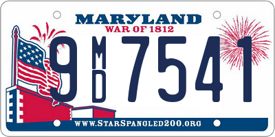 MD license plate 9MD7541