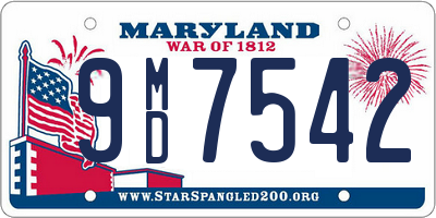 MD license plate 9MD7542