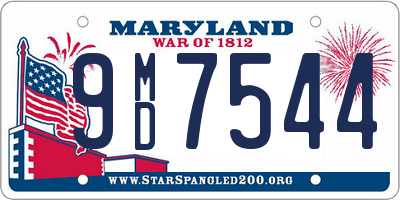 MD license plate 9MD7544