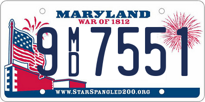 MD license plate 9MD7551