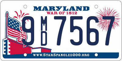 MD license plate 9MD7567