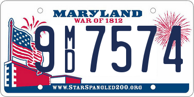 MD license plate 9MD7574