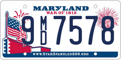 MD license plate 9MD7578