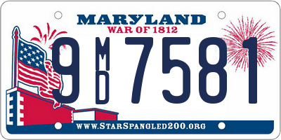 MD license plate 9MD7581