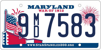 MD license plate 9MD7583