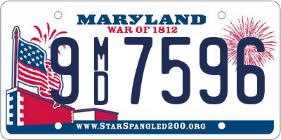 MD license plate 9MD7596