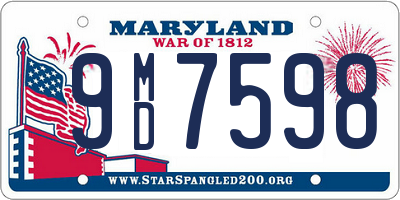 MD license plate 9MD7598