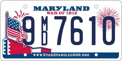 MD license plate 9MD7610