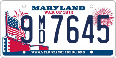 MD license plate 9MD7645