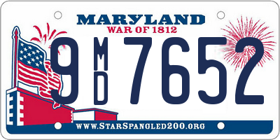 MD license plate 9MD7652