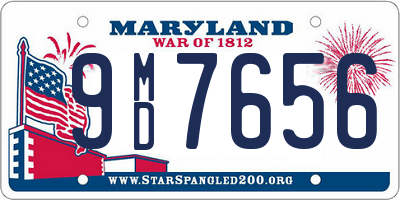 MD license plate 9MD7656
