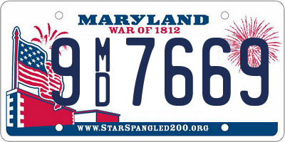 MD license plate 9MD7669