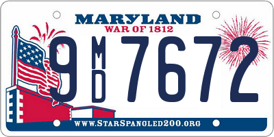 MD license plate 9MD7672