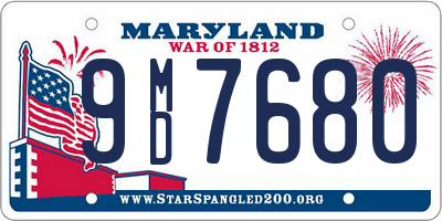 MD license plate 9MD7680