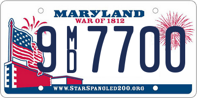 MD license plate 9MD7700