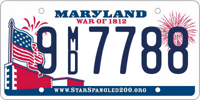 MD license plate 9MD7788