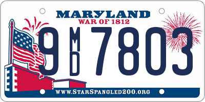 MD license plate 9MD7803