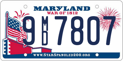 MD license plate 9MD7807