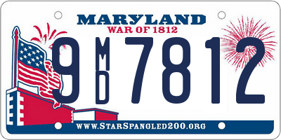 MD license plate 9MD7812