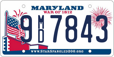 MD license plate 9MD7843